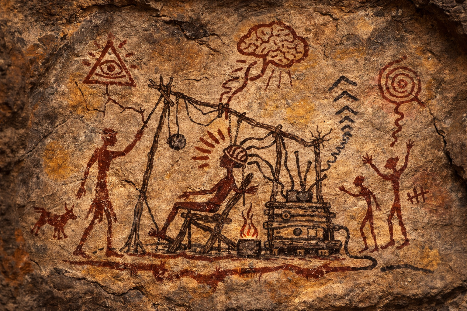 Cave painting suggesting recurring eye motif